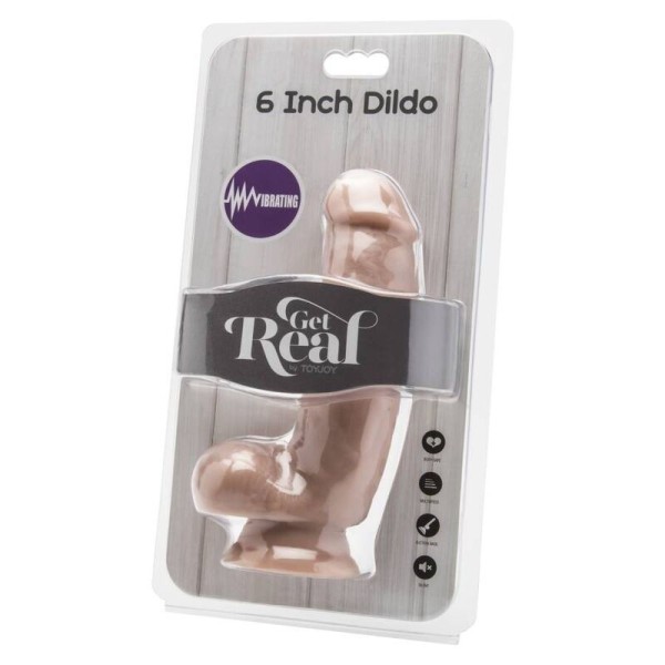 GET REAL - DILDO DE 12 CM CON PERLAS VIBRADORAS GET REAL SKIN