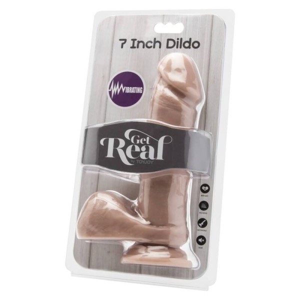 GET REAL - DILDO DE 18 CM CON PERLAS VIBRADORAS GET REAL SKIN