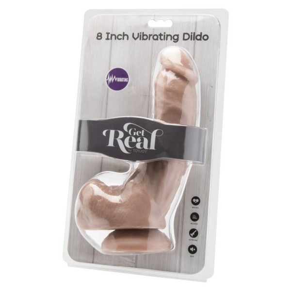 GET REAL - GODE 20,5 CM AVEC BILLES VIBRATEUR SKIN GET REAL