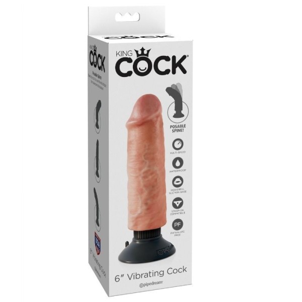 KING COCK - GODE VIBRATEUR 15.24 CM NATUREL KING COCK