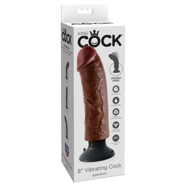KING COCK - BITE VIBRANTE MARRON 20,32 CM KING COCK