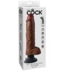KING COCK - GODE VIBRATEUR AVEC TESTICULES 25.5 CM COULEUR MARRON KING COCK