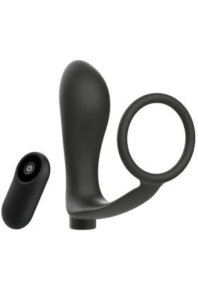Anneau Pénis avec Plug Anal Noir Rechargeable - Pas Cher | Discrétion Garanties & Qualité Premium - ADDICTED TOYS