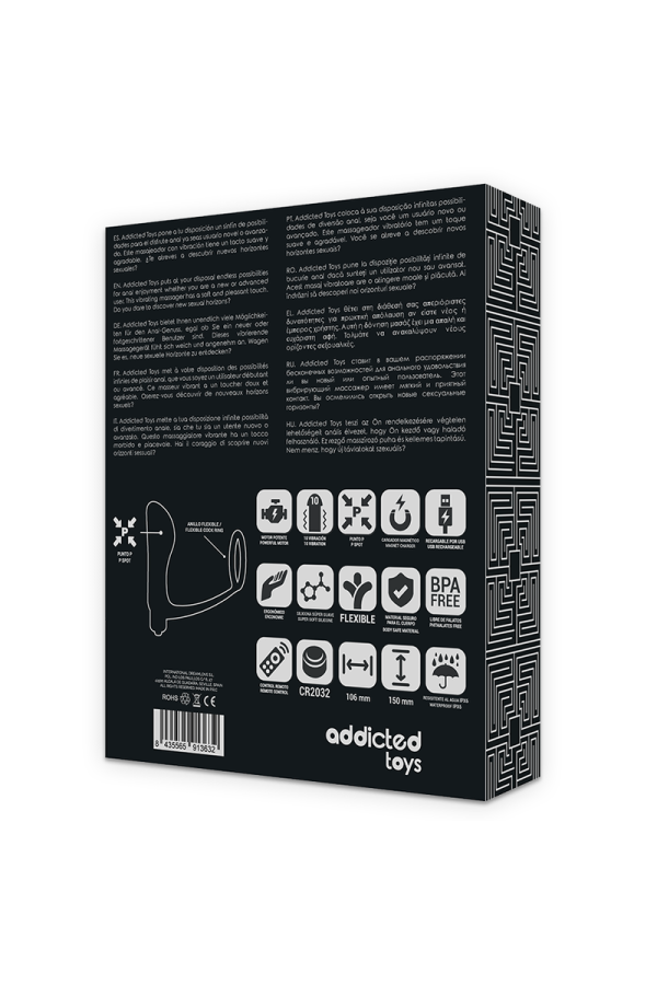 Anneau Pénis avec Plug Anal Noir Rechargeable - Pas Cher | Discrétion Garanties & Qualité Premium - ADDICTED TOYS