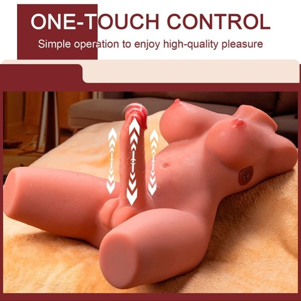 MIAH LADY BOY TORSE FÉMININ AVEC GODE AVEC VIBRATION ET POUSSÉE 55 CM XISE