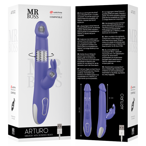 MR BOSS - VIBRATEUR ET ROTATEUR ARTURO COMPATIBLE AVEC LA TECHNOLOGIE SANS FIL WATCHME MR. BOSS