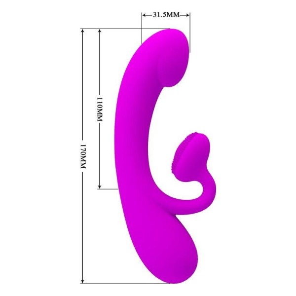 PRETTY LOVE - VIBRATEUR SINCÈRE ET ONDES STIMULANTES CLITORIDIENNES SILICONE VIOLET PRETTY LOVE