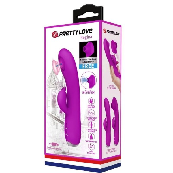 PRETTY LOVE - VIBRATEUR REGINA - ONDES STIMULANTES RECHARGEABLES VIOLET PRETTY LOVE C-TYPE