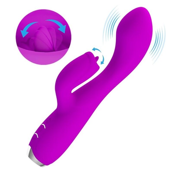 PRETTY LOVE - GLORIA VIBRADOR CONEJO RECARGABLE IMPERMEABLE MORAD