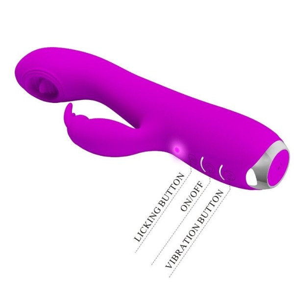 PRETTY LOVE - VIBRATEUR RECHARGEABLE RACHEL AVEC ONDES STIMULANTES VIOLET PRETTY LOVE C-TYPE