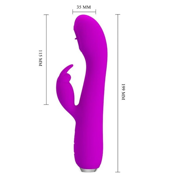 PRETTY LOVE - VIBRATEUR RECHARGEABLE RACHEL AVEC ONDES STIMULANTES VIOLET PRETTY LOVE C-TYPE