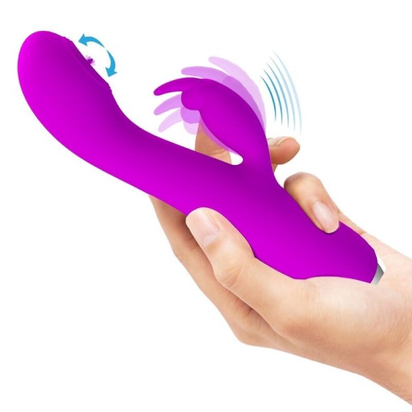 PRETTY LOVE - VIBRATEUR RECHARGEABLE RACHEL AVEC ONDES STIMULANTES VIOLET PRETTY LOVE C-TYPE