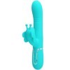 PRETTY LOVE - VIBRATEUR MULTIFONCTION LAPIN 4 EN 1 PAPILLON AQUA VERT PRETTY LOVE FLIRTATION