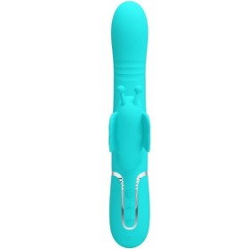 PRETTY LOVE - VIBRATEUR MULTIFONCTION LAPIN 4 EN 1 PAPILLON AQUA VERT PRETTY LOVE FLIRTATION