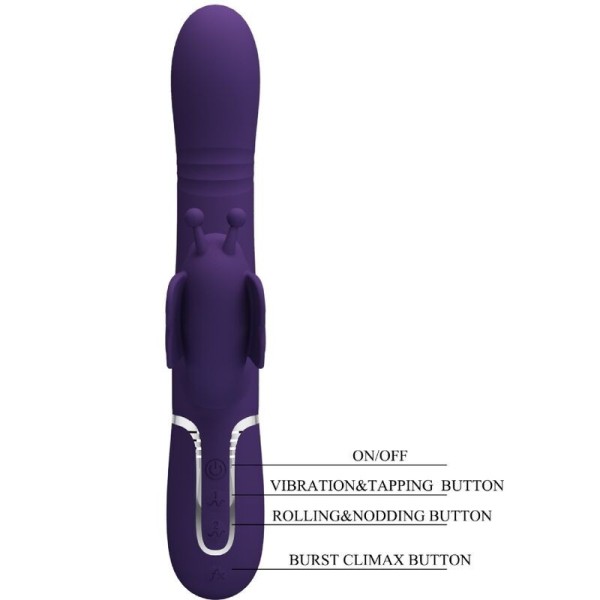 PRETTY LOVE - VIBRATEUR MULTIFONCTION LAPIN 4 EN 1 PAPILLON VIOLET PRETTY LOVE FLIRTATION
