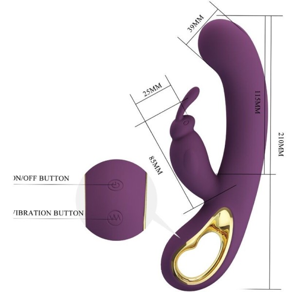PRETTY LOVE - LIAM VIBRATEUR LAPIN ET STIMULATEUR DE POINT G VIOLET PRETTY LOVE FLIRTATION