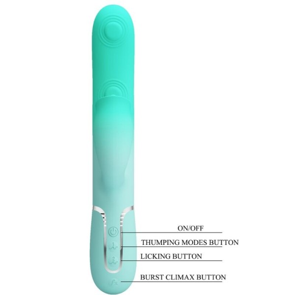 PRETTY LOVE - GIGI VIBRADOR CONEJO MULTIFUNCIÓN AQUA VERDE PRETTY