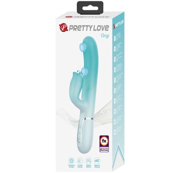 PRETTY LOVE - GIGI VIBRADOR CONEJO MULTIFUNCIÓN AQUA VERDE PRETTY