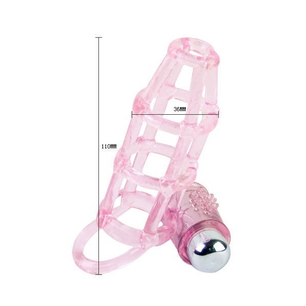 BAILE - FUNDA DE SILICONA Y ANILLO DULCE 10 RITMOS PARA EL PENE R