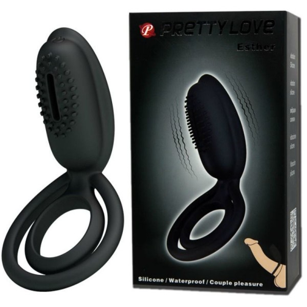 PRETTY LOVE - ESTHER ANILLO VIBRADOR CON ESTIMULADOR MASCULINO PR