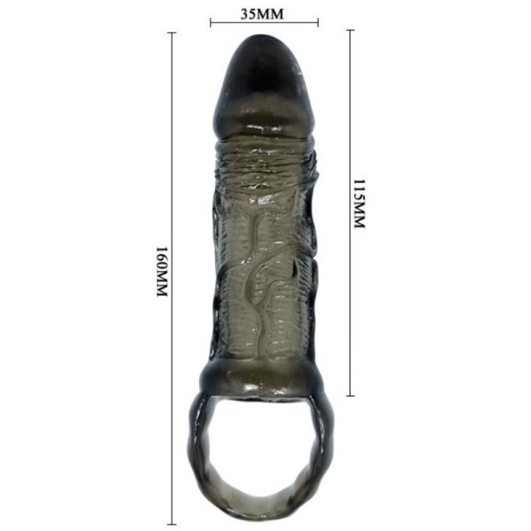 BAILE - GAINE DEXTENSION DE PÉNIS AVEC SANGLE POUR TESTICULES 11.5 CM BAILE FOR HIM