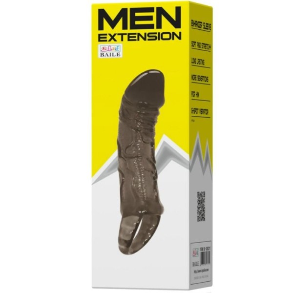 BAILE - GAINE DEXTENSION DE PÉNIS AVEC SANGLE POUR TESTICULES 11.5 CM BAILE FOR HIM