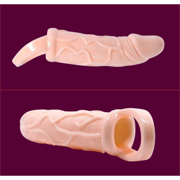 BAILE - GAINE DEXTENSION DE PÉNIS AVEC VIBRATION ET SANGLE POUR TESTICULES 13.5 CM BAILE FOR HIM