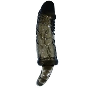 BAILE - FUNDA EXPANSOR DE PENE CON CORREA TESTICULAR NEGRA 13,5 C
