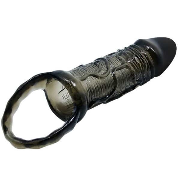 BAILE - FUNDA EXPANSOR DE PENE CON CORREA TESTICULAR NEGRA 13,5 C