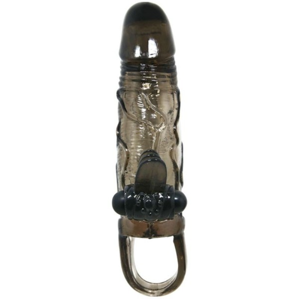 BAILE - COUVRE-PÉNIS BRAVE MAN AVEC STIMULATION CLITO ET ANAL DOUBLE BULLET NOIR 16.5 CM BAILE FOR HIM
