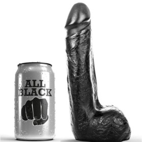 ALL BLACK - DILDO REALISTA SUAVE NEGRO 20 CM ALL BLACK - Penes re