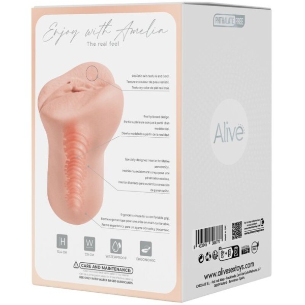 ALIVE - MASTURBADOR MASCULINO VAGINAL FLEX TALLA M ALIVE