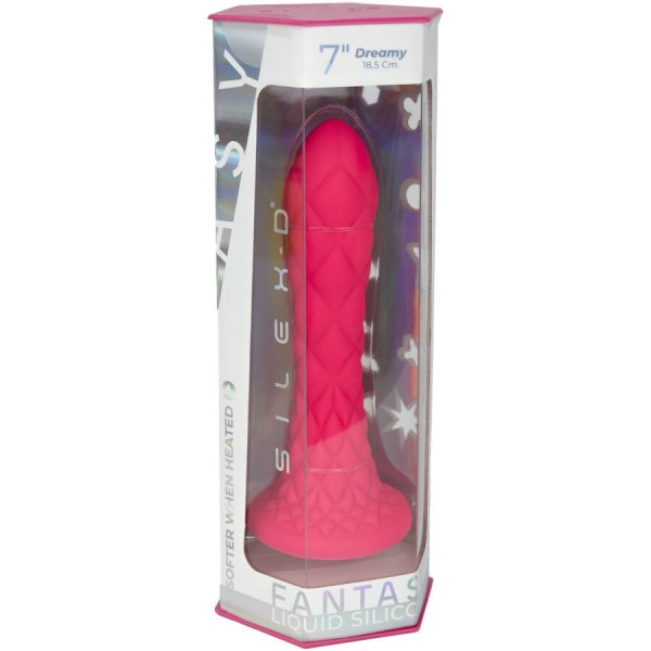 SILEXD - DREAMY DILDO FANTASY SILICONE LIQUIDE THERMOREACTIF FUCHSIA 18,5 CM SILEXD