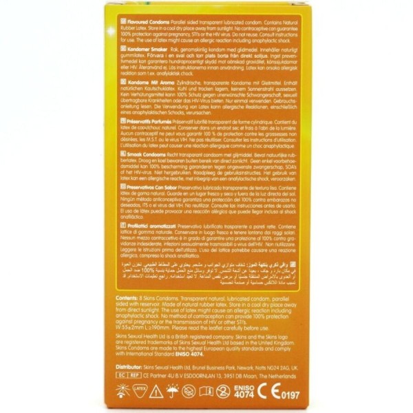 SKINS - PACK DE 8 PRÉSERVATIFS BANANE PREMIUM SKINS - Saveurs