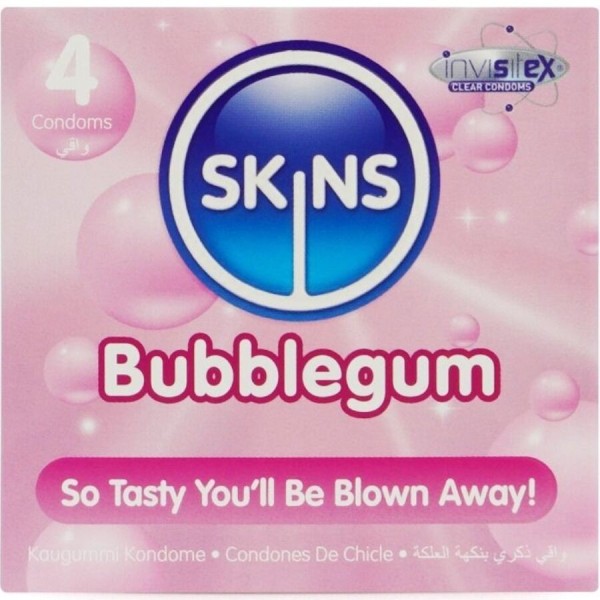SKINS - PACK DE 4 PRÉSERVATIFS BUBBLEGUM PREMIUM SKINS - Saveurs