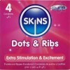 SKINS - PACK DE 4 PREMIUM DOTS & RIBS SKINS PRESERVATIVOS