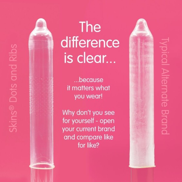 SKINS - PACK DE 4 PRÉSERVATIFS PREMIUM DOTS & RIBS SKINS