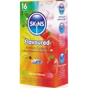 SKINS - PACK DE 16 PRÉSERVATIFS PREMIUM MULTI-SAVEURS SKINS - Saveurs