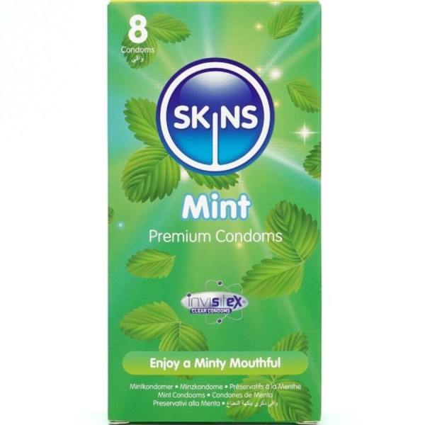 SKINS - PACK DE 8 PRÉSERVATIFS PREMIUM MENTHE SKINS - Saveurs