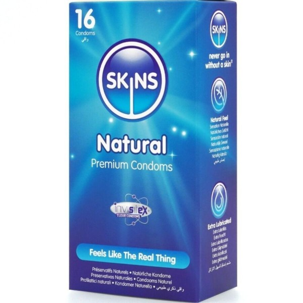 SKINS - PACK DE 16 PRÉSERVATIFS NATURELS PREMIUM SKINS