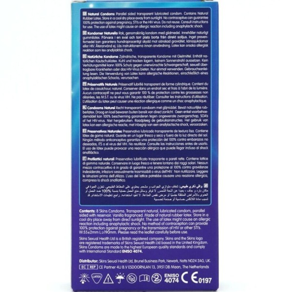 SKINS - PRÉSERVATIFS NATURELS PREMIUM PACK 8 SKINS - Gamme Naturelle
