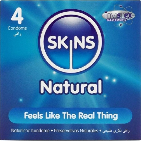 SKINS - PACK DE 4 CONDONES NATURALES PREMIUM SKINS