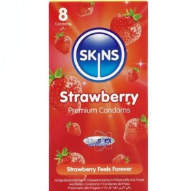 SKINS - PACK DE 8 PRÉSERVATIFS PREMIUM FRAISE SKINS - Saveurs