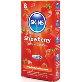 SKINS - PACK DE 8 CONDONES PREMIUM SKINS DE FRESA - Sabores
