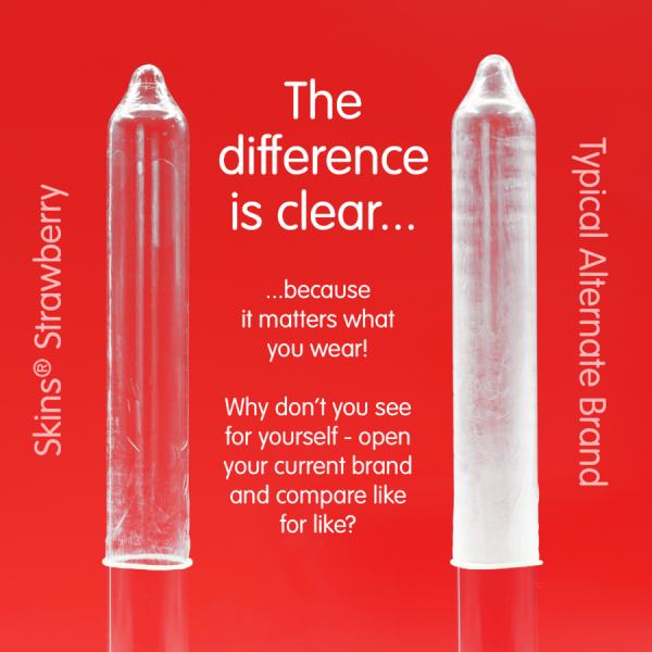 SKINS - PACK DE 8 PRÉSERVATIFS PREMIUM FRAISE SKINS - Saveurs