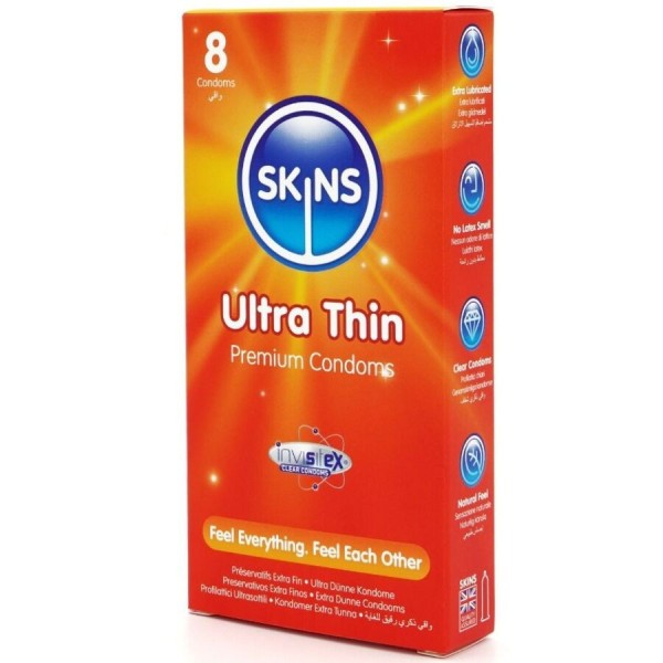 SKINS - PACK DE 8 CONDONES ULTRA FINOS PREMIUM SKINS - Sensible