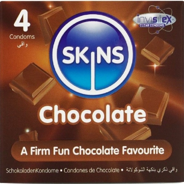 SKINS - PACK DE 4 PRÉSERVATIFS PREMIUM CHOCOLAT SKINS - Saveurs