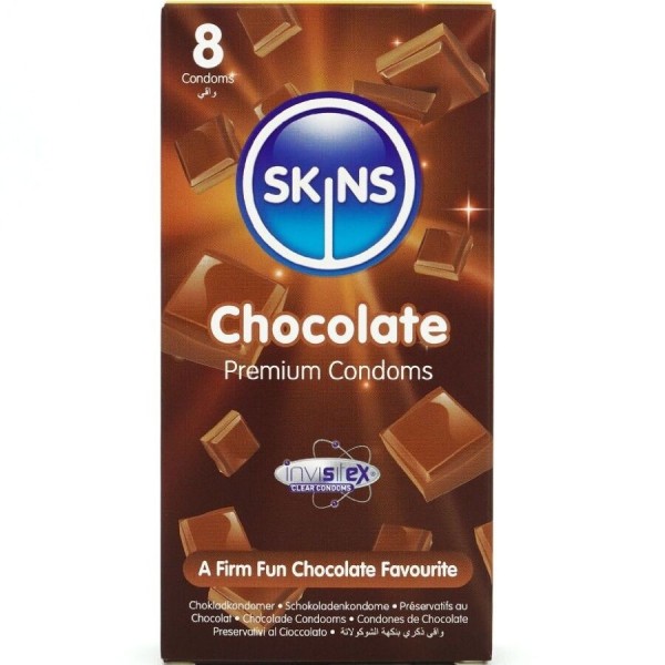 SKINS - PACK DE 8 PRÉSERVATIFS PREMIUM CHOCOLAT SKINS - Saveurs