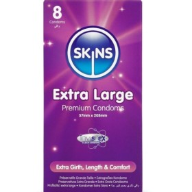 SKINS - PACK DE 8 CONDONES EXTRA GRANDES PREMIUM SKINS