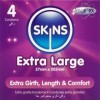SKINS - PACK DE 4 CONDONES EXTRA GRANDES PREMIUM SKINS